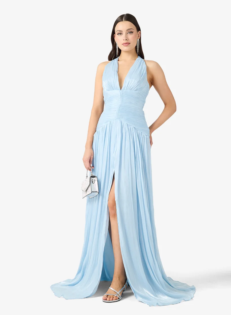 جينجر بوتيك فستان بياقة هالتر وخصر منسدل